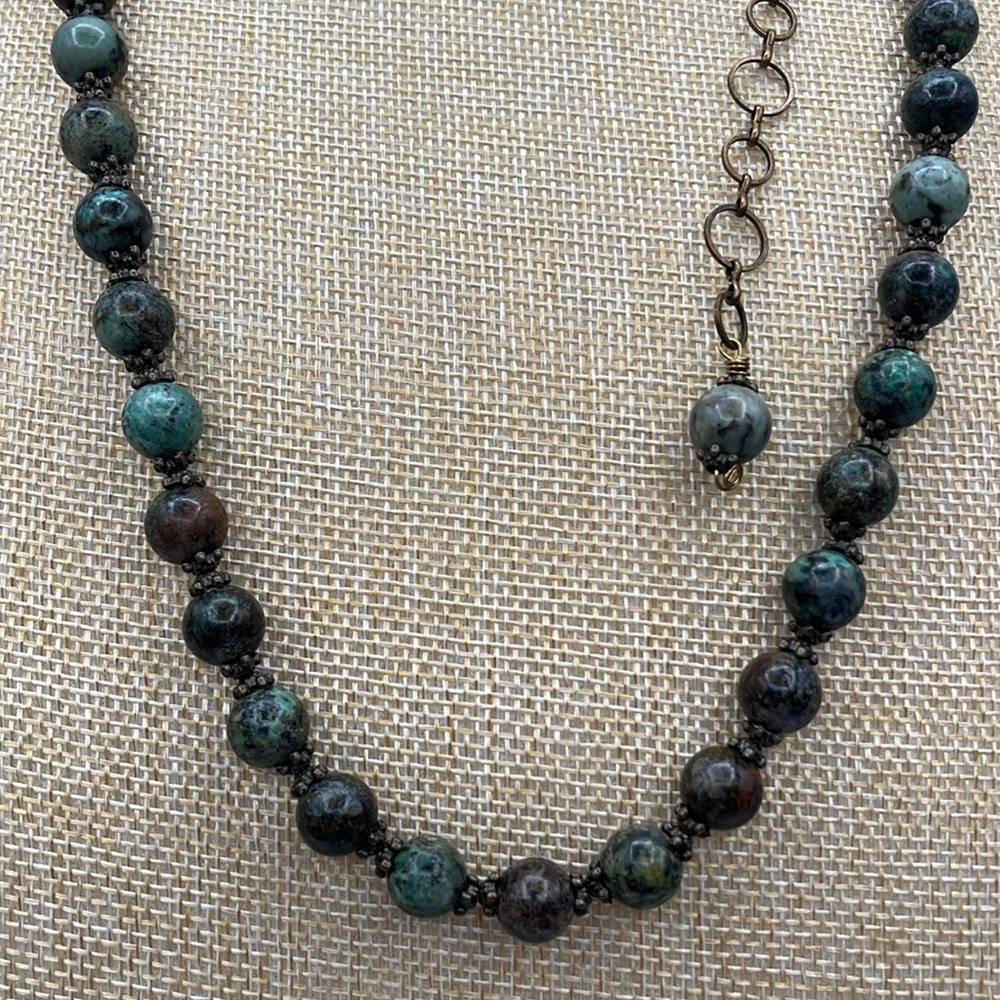 African Turquoise Necklace/Matching Earrings